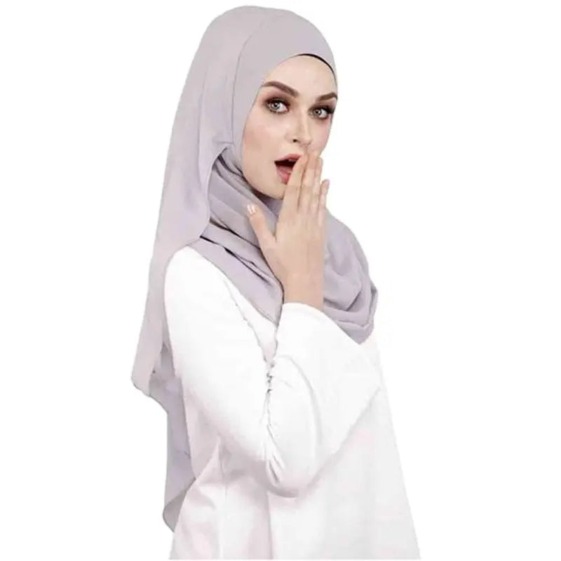 Double Loop Instant Hijab Scarf Bubble Chiffon Sports Women Muslim Shawl Islamic Headscarf Easy To Wear Femme Musulman Turban