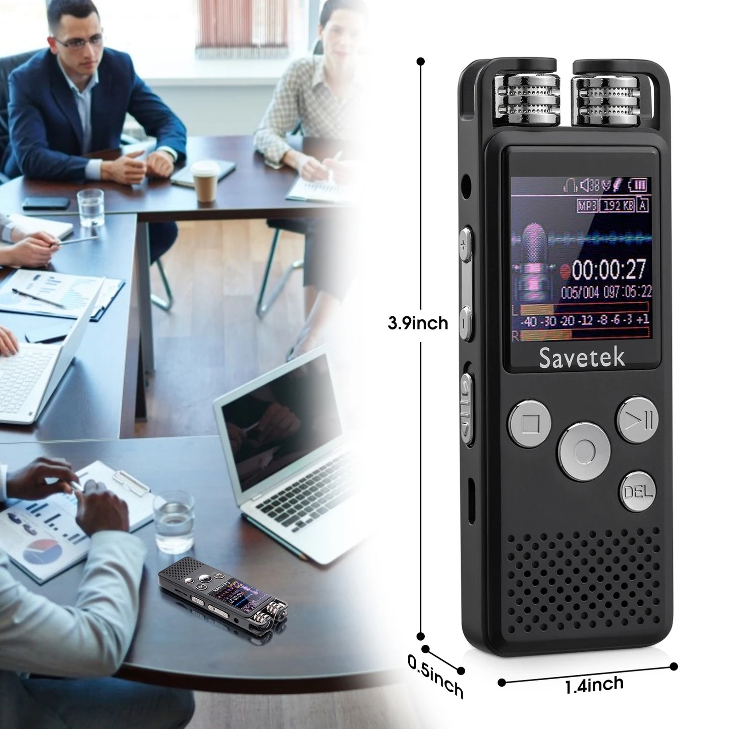 Premium Voice Activated Digital Audio Voice Recorder 8GB 16GB 32G USB Pen Dictaphone PCM Recording Hifi Mp3 PlayerFor Lectures