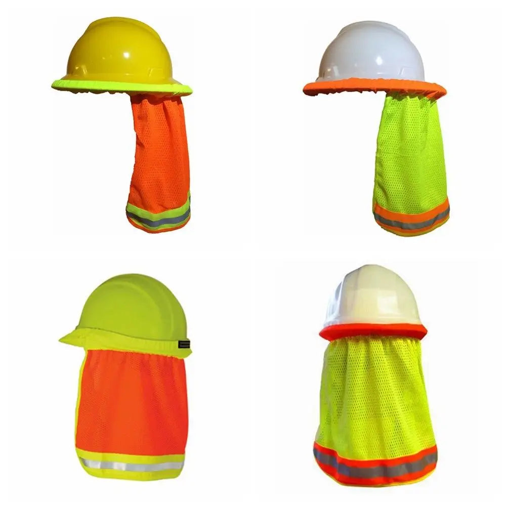 Summer Sun Shade Safety Hard Hat Neck Shield Helmets Reflective Stripe Useful Mesh Reflective Cap Cover for Construction Workers