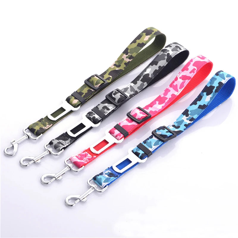 Adjustable Puppy Dog Car Seat Belts Nylon Pet Vehicle Seatbelt Lead for Dogs Pets Supplies Safety Lever Auto Traction Products