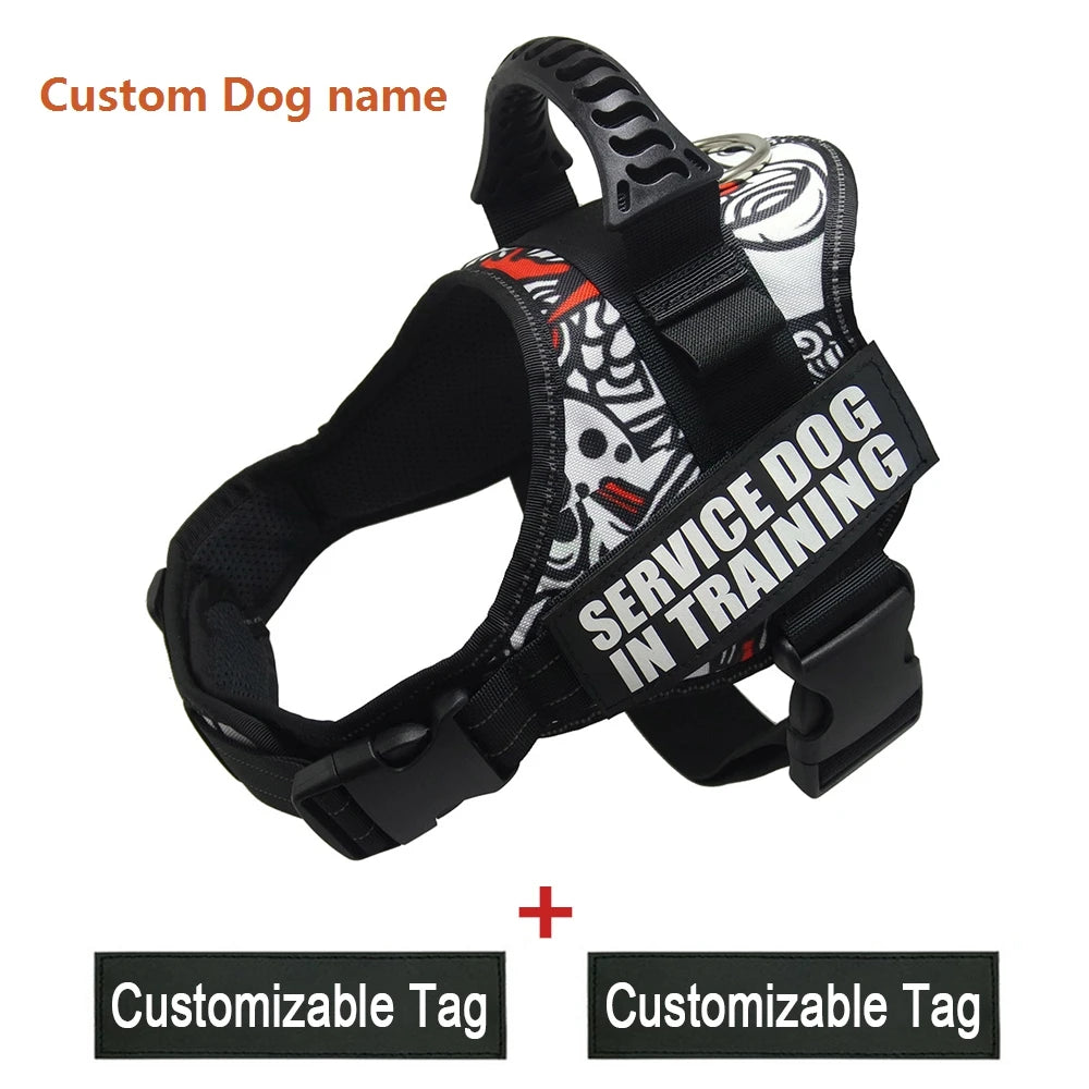 K9 Dog harness Nylon Adjustable customize dog name for dogs vest collar small large Chihuahua husky dog accessories dropshipping