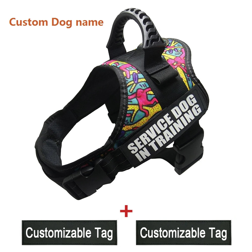 K9 Dog harness Nylon Adjustable customize dog name for dogs vest collar small large Chihuahua husky dog accessories dropshipping