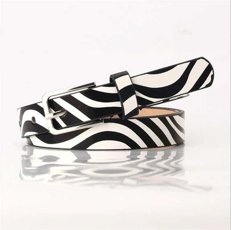 Distinctive All-Matching Pants Zebra-Print Clothing Women 'S Belt