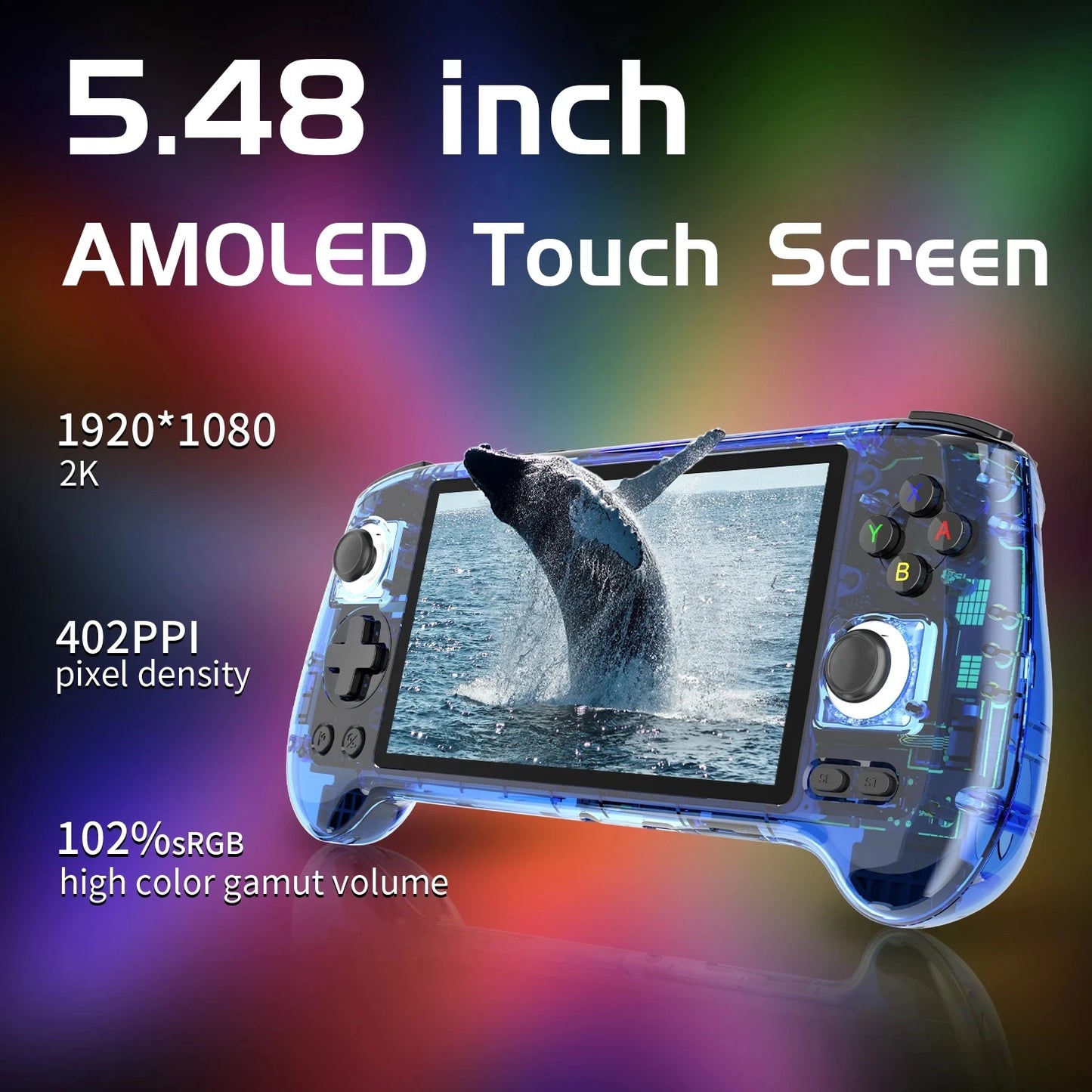 ANBERNIC RG556 Handheld Game Console Retro Android 13  Video Players 5.48-inch AMOLED Screen Game Player 1080*1920 Resolution 8G