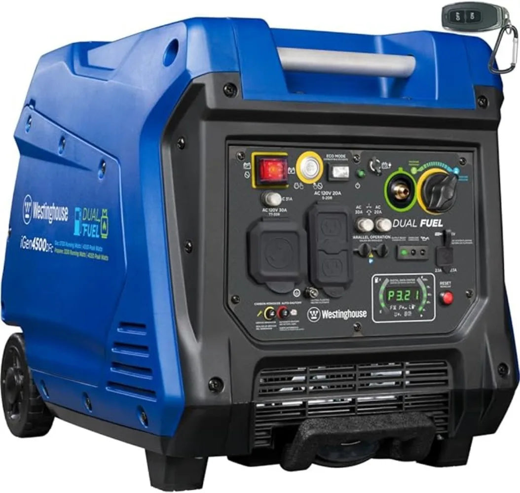 Outdoor Power Equipment Super Quiet Portable Inverter Generator Gas & Propane Powered RV Ready CO Sensor Parallel Capable