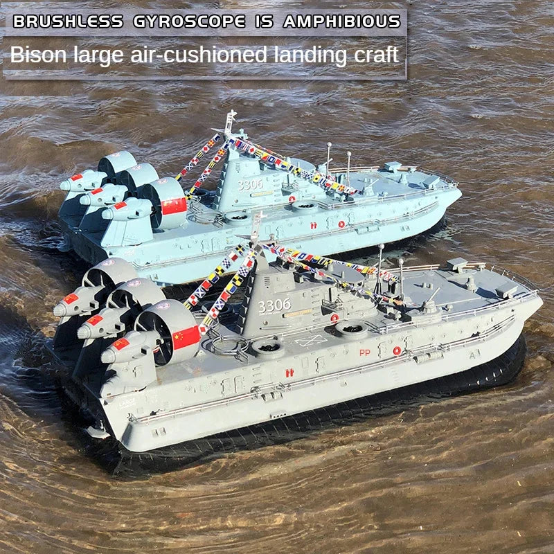 1/110 Hovercraft Bison Large Air Cushion Landing Ship Amphibious 50cm Rechargeable Remote Control Boat