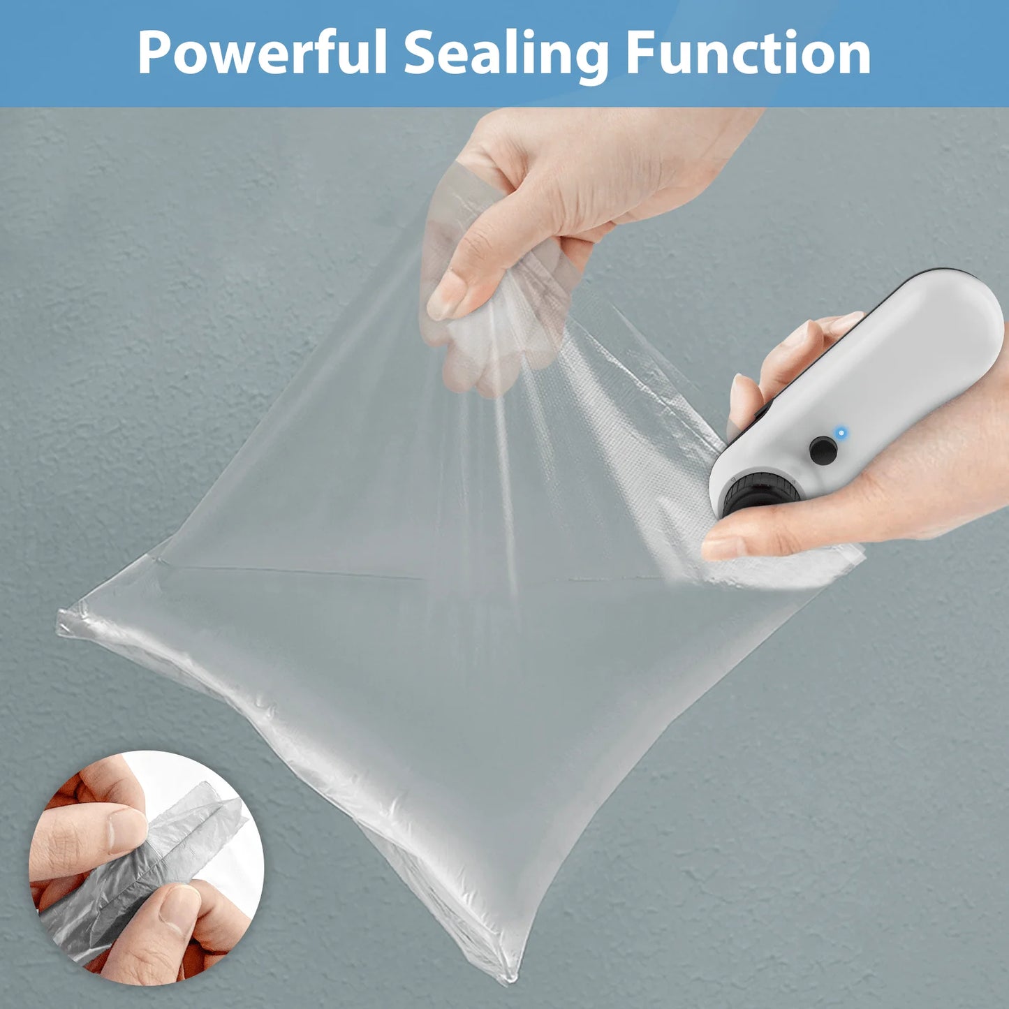 Portable Packaging Heat Sealer with Cable USB Rechargeable Bag Mini Heat Sealer Easily Seal Snacks Plastic Bags for Storage