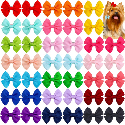 10pcs Dog Bows Solid Dog Accessories Small Dog Hair Clips  Dog Grooming Products Pet Dog Hair Accessories Pet Suplies For Dogs