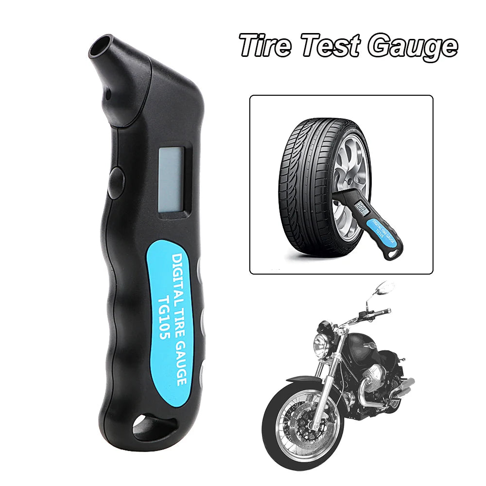 0-100Psi / 0-7Bar Tyre Pressure Meter Motorcycle Tire Test Gauge Tester TPMS Digital Manometer Bike Car Accessories Universal