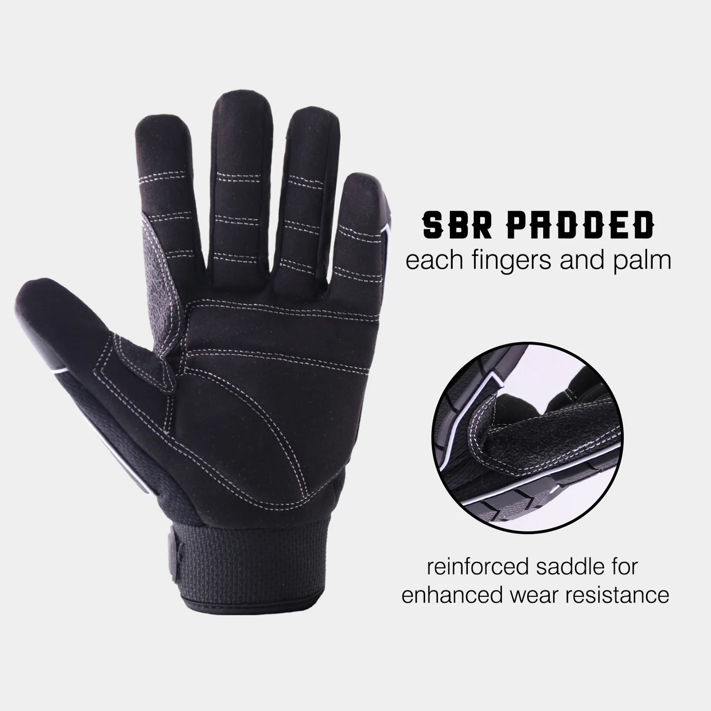 HANDLANDY Anti-Vibration Gloves, SBR Padding, TPR Protector Anti-Impact Gloves, Men Mechanic Work oil and gas Gloves