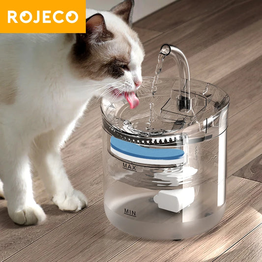 ROJECO Cat Water Fountain Automatic Pet Water Dispenser Pet Smart Drinker For Cats Auto Sensor Cat Drinking Fountain Accessories