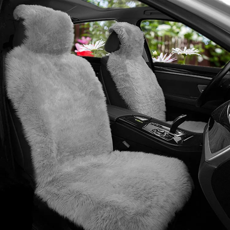 Universal Faux Fur Warm Car Back Seat Cover Mat Plush Auto Imitation Wool  Front Seats Cushion for SUV Trucks Universal Fit