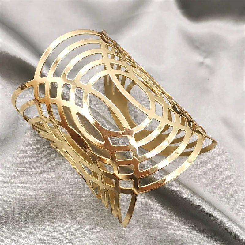 Fkewyy Luxury Bracelets For Women Punk Accessories Designer Weave Jewelry Retro Cuff Bracelets Relief Geometry Luxury Jewelry