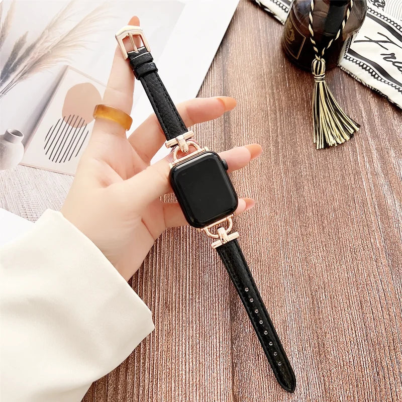 Genuine Strap For Apple Watch Leather Band 44mm 41mm 45mm 38-42-40mm ultra 49mm 44 45 mm bracelet iwatch series 8 7 6 SE 5 4 3