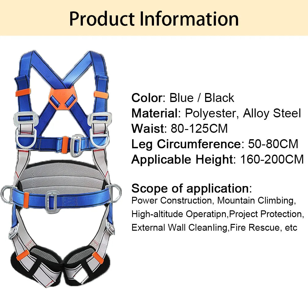 Aerial Work Safety Belt Construction Protection High-altitude Rock Climbing Outdoor Expand Training Full Body Harness Safe Rope