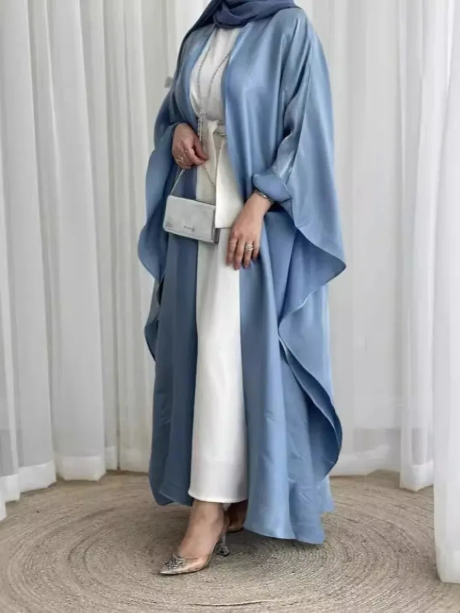 Eid Muslim Women Two Piece Set Dresses Jalabiya Ramadan Morocco Dubai Open Abayas Suit Kaftan Islam Vestidos Arab Cardigan Robe