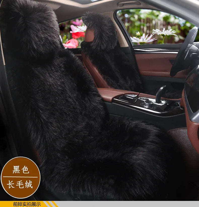 Universal Faux Fur Warm Car Back Seat Cover Mat Plush Auto Imitation Wool  Front Seats Cushion for SUV Trucks Universal Fit