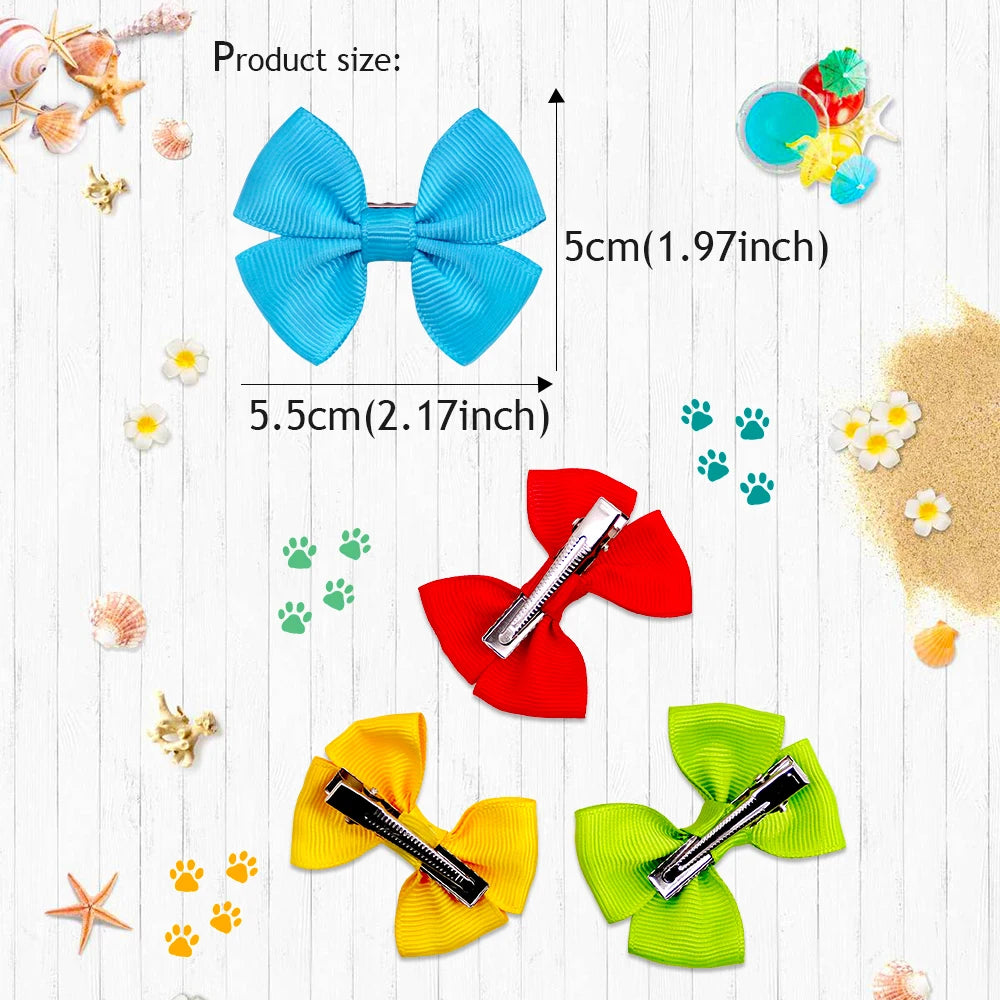 10pcs Dog Bows Solid Dog Accessories Small Dog Hair Clips  Dog Grooming Products Pet Dog Hair Accessories Pet Suplies For Dogs