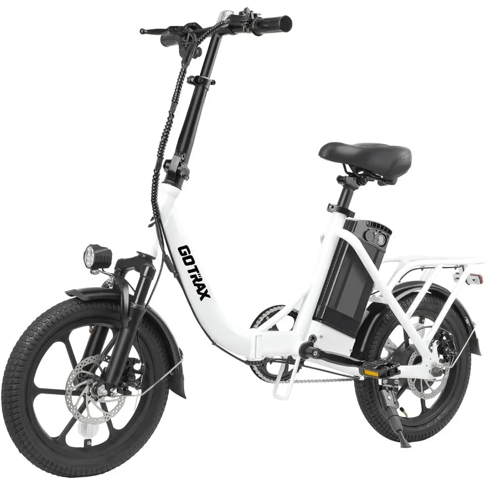 16" Electric Bike, Max 25Miles Range(Pedal-Assist) & Speed 15.5Mph Power by 350W Motor, Folding E-Bike with Removable Battery