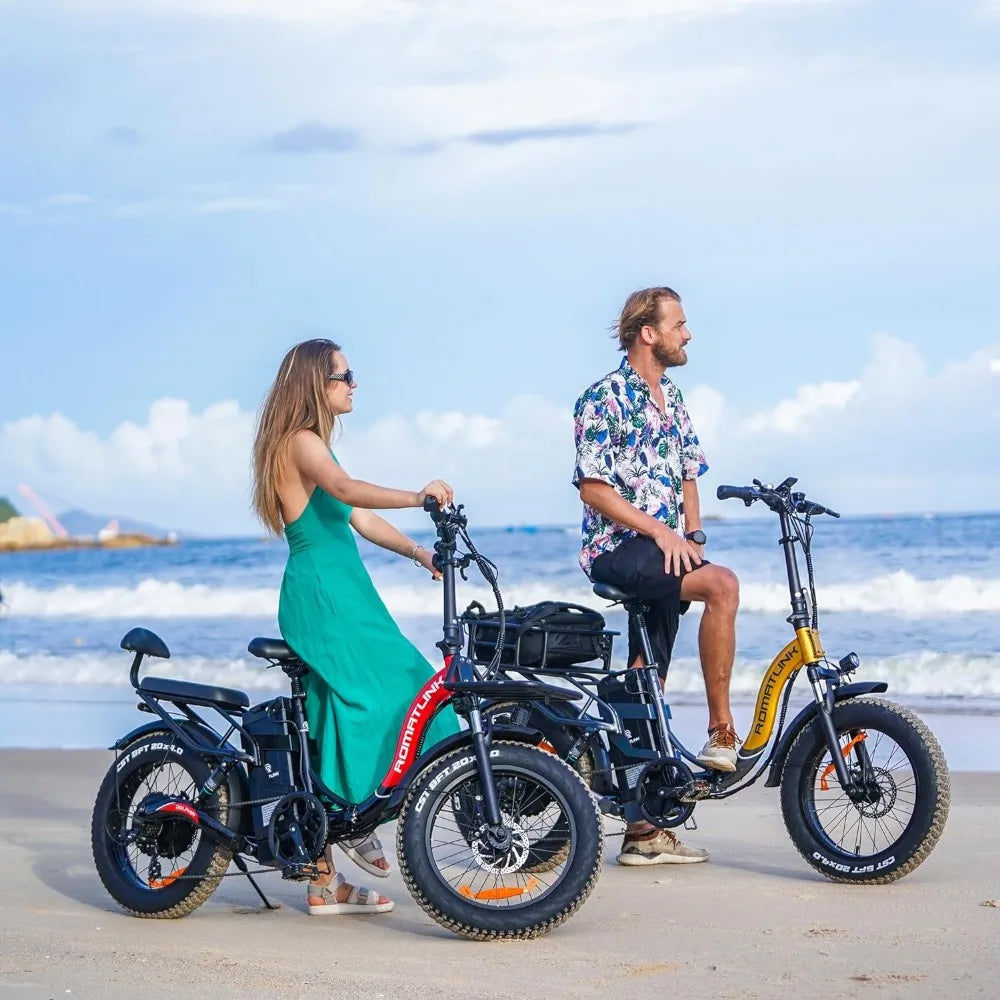 Folding Electric Bike for Adults, 48V 30Ah Ebike Battery with Range of 100 Miles, 20" Ebikes Wheel,Not-Slip Dirt Bike (Dolphin)