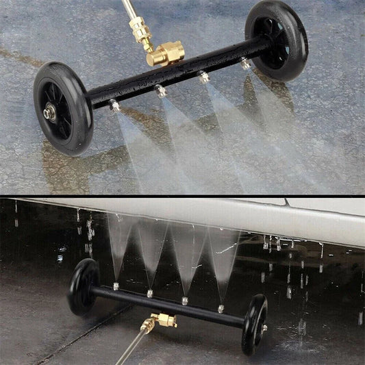 16 Inch Power Washer Under Car Water Broom with 2 Pieces Extension Wand Dual-Function Undercarriage Pressure Washer Cleaner