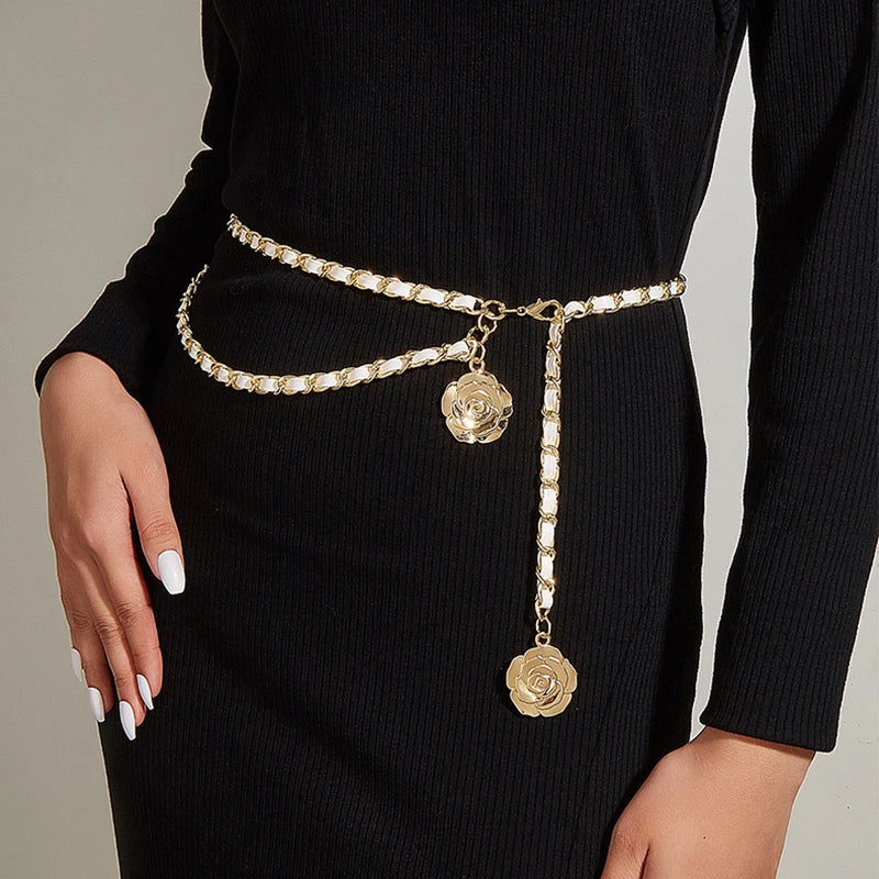 Chain Belts For Women Punk Style Metal Dress Gold Decoration Waist Chain Ladies Luxury Designer Brand Clothing Accessories