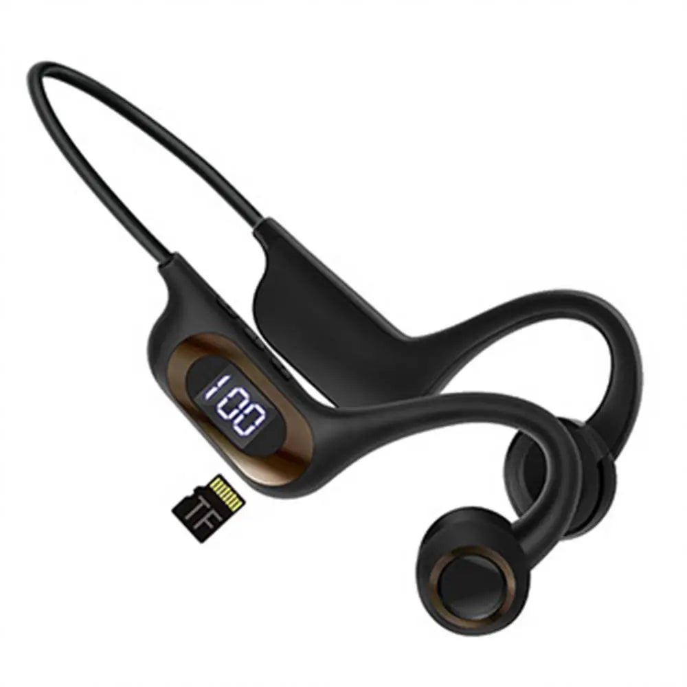 Bone Conduction Headphone 5.3 Wireless Waterproof Sport Earphones Lightweight Ear Hook Headset Support TF Card