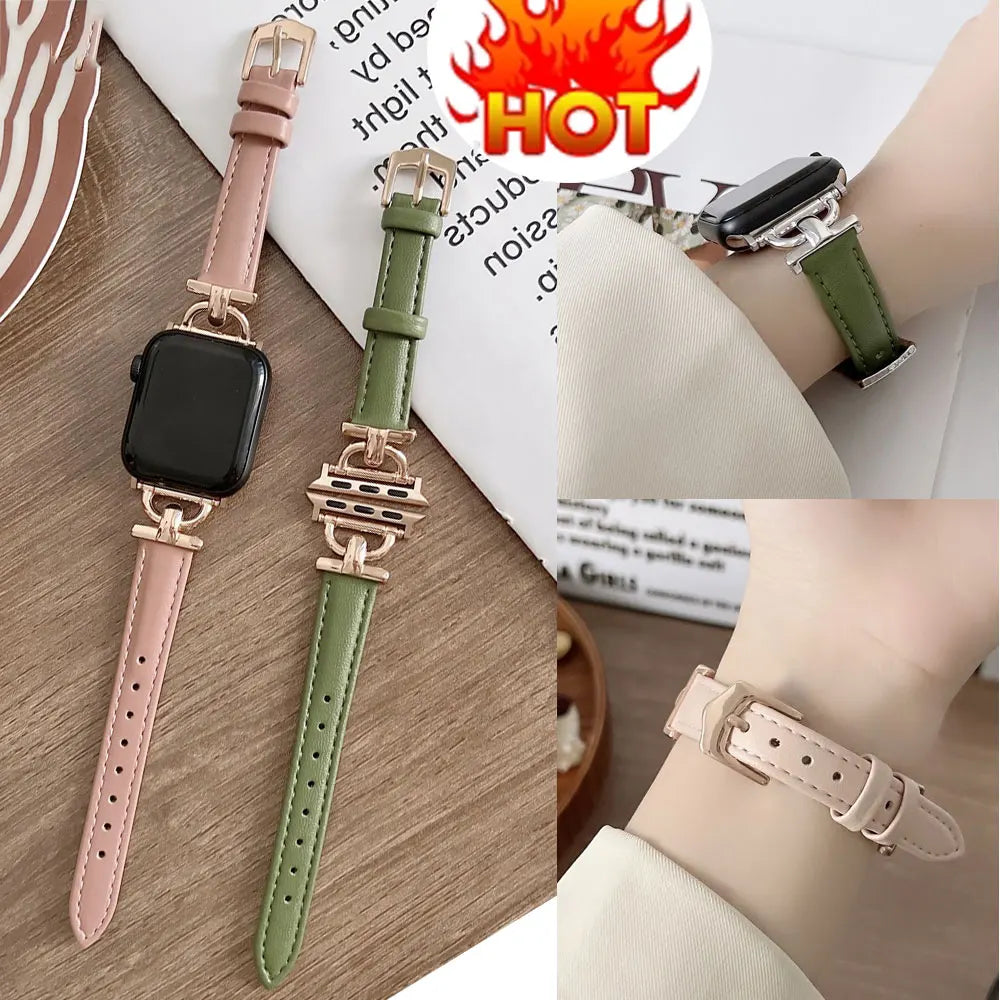 Genuine Strap For Apple Watch Leather Band 44mm 41mm 45mm 38-42-40mm ultra 49mm 44 45 mm bracelet iwatch series 8 7 6 SE 5 4 3