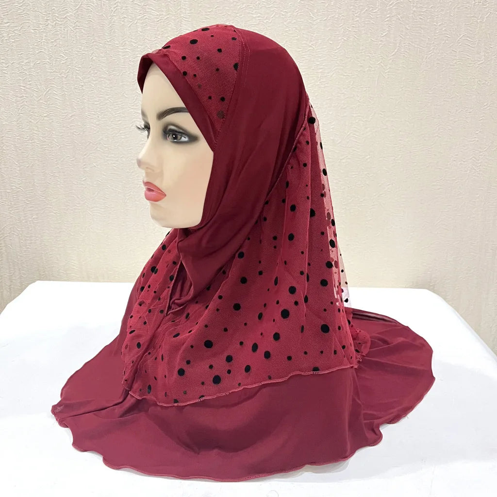 12PCS Khimar Muslim Women Instant Hijab Scarf Amira Overhead Veil Niqab Eid Ramdan Prayer Clothes Islamic Headwrap Shawls Turban