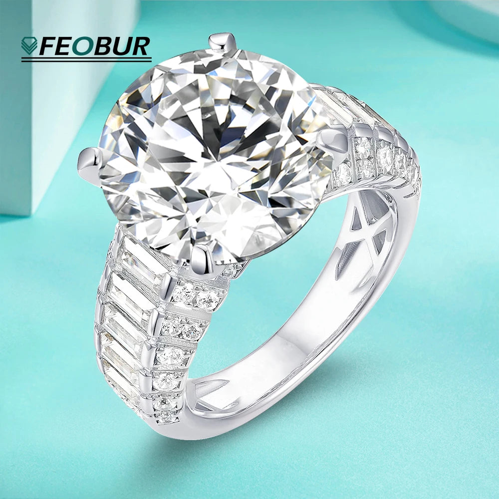 Luxury 5 Carat D Color VVS1 Real Moissanite Rings for Women Engagement Wedding Jewelry GRA Certified 925 Sterling Silver Ring