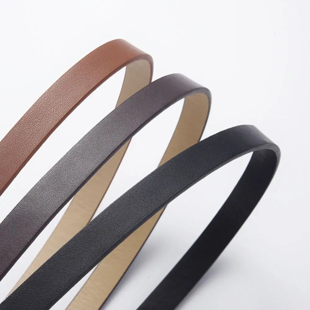 Casual Versatile Leather Belt Luxury Design Women Metal Bowknot Slide Buckle Belt Trendy Waistband