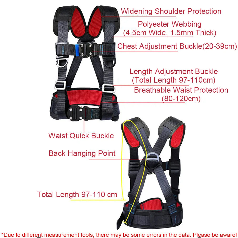 High-altitude Work Safety Belt Three Point Harness Outdoor Rock Climbing Harness Safety Ropes Electrician Construction Equipment