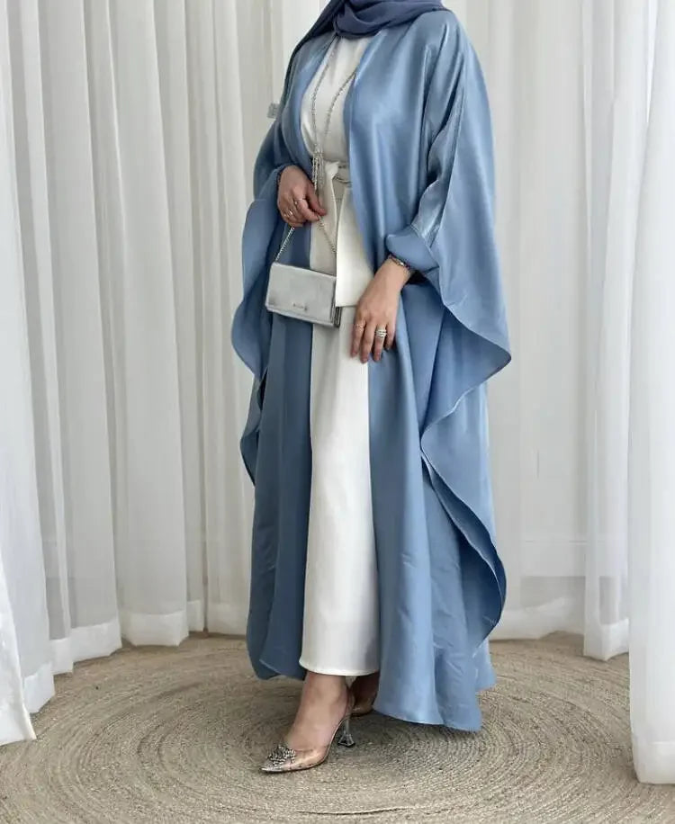 Eid Muslim Women Two Piece Set Dresses Jalabiya Ramadan Morocco Dubai Open Abayas Suit Kaftan Islam Vestidos Arab Cardigan Robe