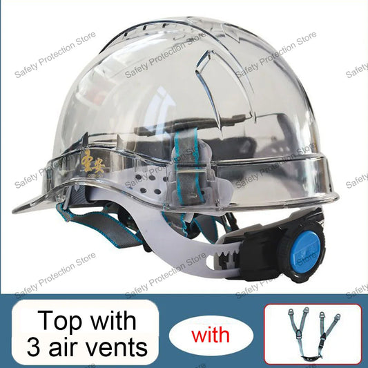 Transparent Construction Safety Helmet Climbing Steeplejack Worker Protective Vented Hard Hat Outdoor Workplace Head Protection