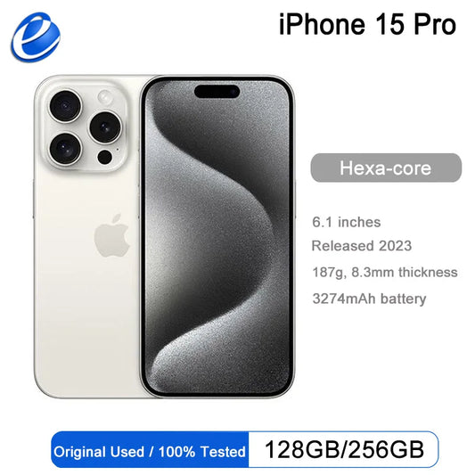 2023 Original Apple iPhone 15 Pro 8GB RAM 256GB/512GB/1TB ROM A17 Pro Bionic Chip 6.1'' 120Hz Super Retina XDR Display NFC