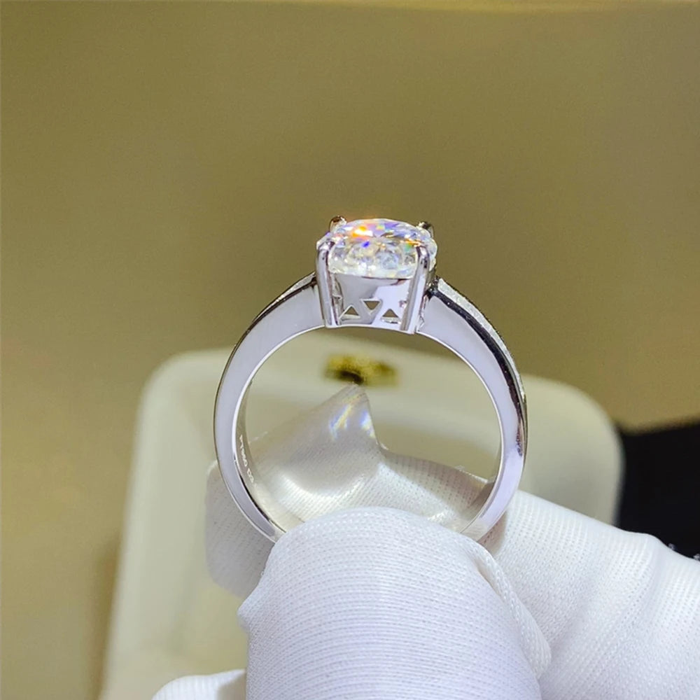 3ct D Color VVS1 Moissanite Ring for Women Princess Cut Emerald Diamond Rings S925 Silver 18k White Gold Plated Jewelry with GRA