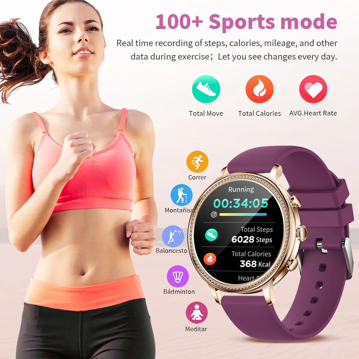 LIGE 2024 Women Smartwatch Ladies Smart Watches for iOS Apple iPhone and Android HUAWEI Xiaomi Digital Watch Girl Smart Bracelet