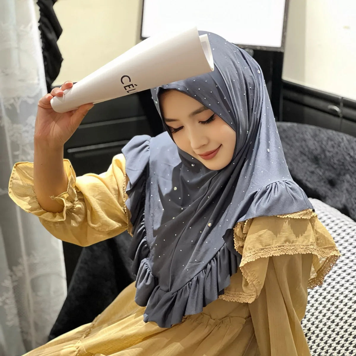 Muslim One Piece Hijab Islamic Hot Drilling Prayer Scarf Al Amira Headscarf Women Hijab Shawls Full Cover Ramadan Ninja Niquabs