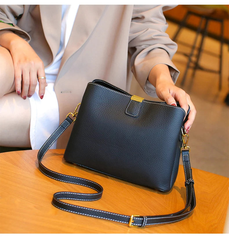 RanHuang New 2024 Women's Fashion Genuine Leather Handbags High Quality Elegant Shoulder Bags Ladies Luxury Messenger Bags