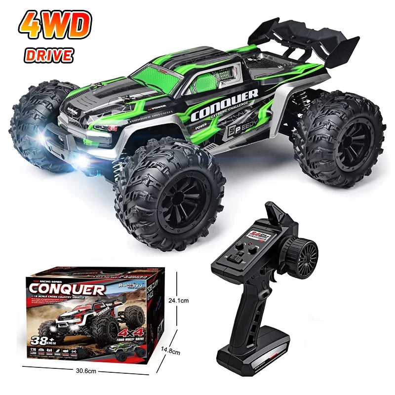 4x4 Drive Remote Control Car 2.4G High Speed Drift RC Car 4WD Led Light Off-Road Vehicle Toys Accessories For Adult Kids Gift