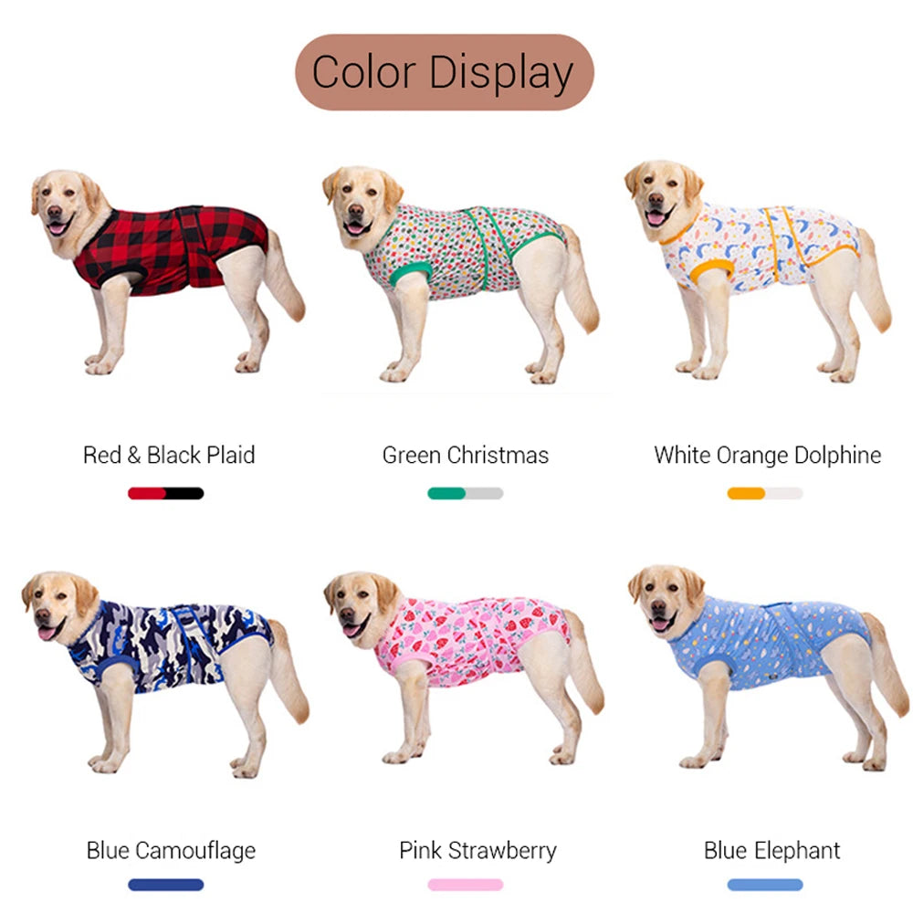 Recovery Suit for Dogs After Surgery Prevent Licking Pet Recovery Shirt for Large Dogs Abdominal Wounds Bandages Pet Dog Clothes