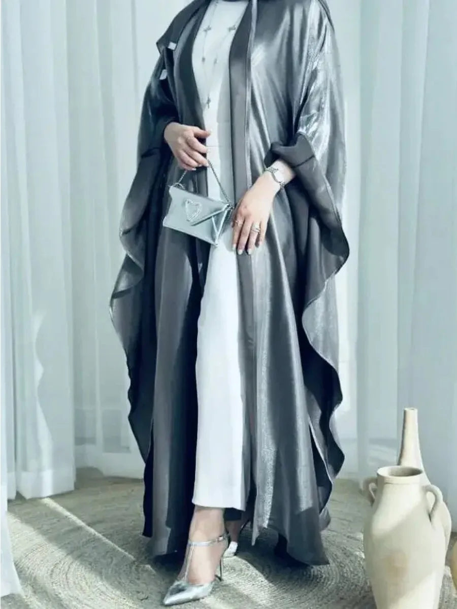 Eid Muslim Women Two Piece Set Dresses Jalabiya Ramadan Morocco Dubai Open Abayas Suit Kaftan Islam Vestidos Arab Cardigan Robe