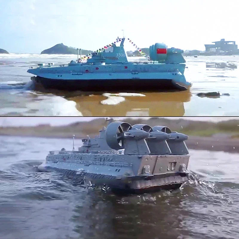 1/110 Hovercraft Bison Large Air Cushion Landing Ship Amphibious 50cm Rechargeable Remote Control Boat