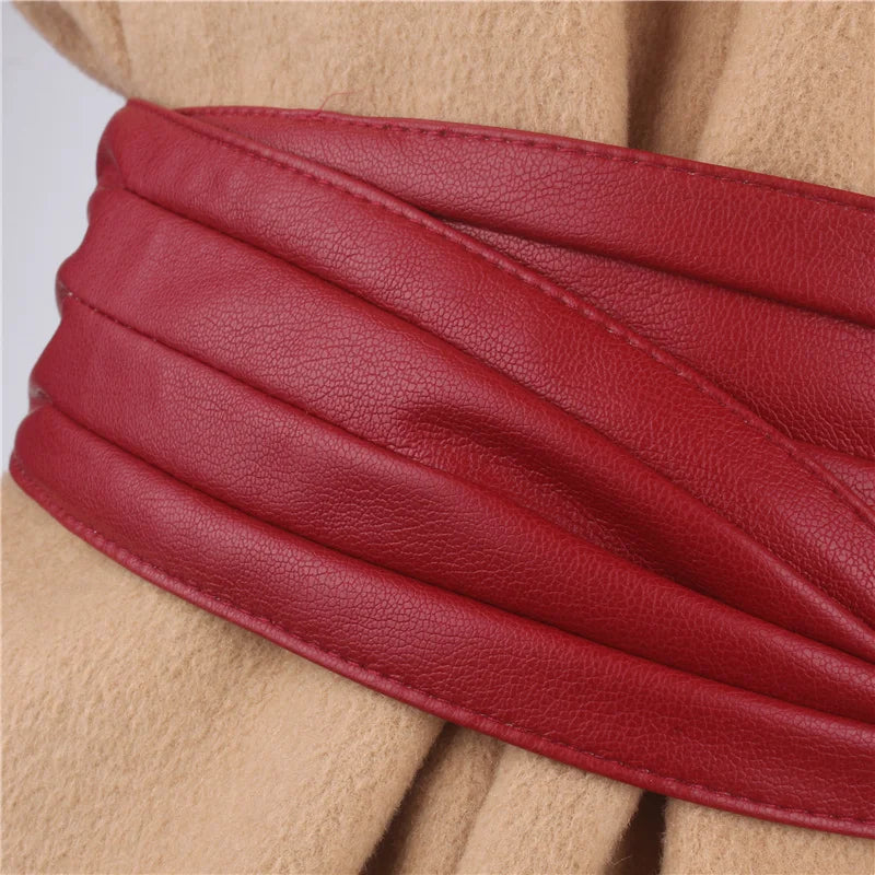 luxury designer women Waist wide leather belts for dress coat corset belt without buckle cummerbunds ceinture female ladies