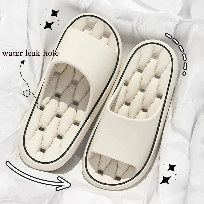 Women Slippers Soft Sole Indoor Water Leaking Slippers Bathroom Men's Slides Anti-slip Summer Beach Shoes Home Couple Flip Flops